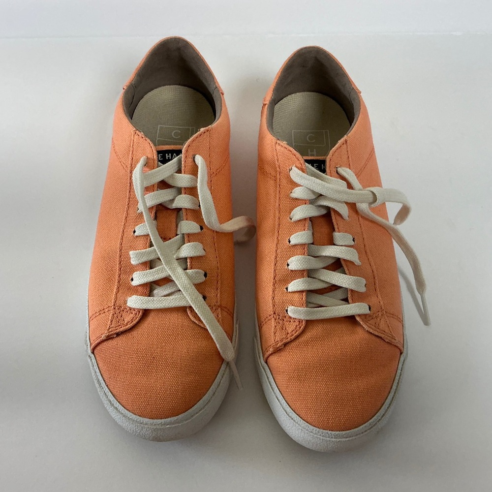 Cole Haan Women's Canvas Sneakers Peach Casual Lace Up Shoes Size 7B - Picture 7 of 9